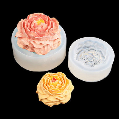 3D Peony Flower Silicone Candle Mold