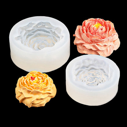 3D Peony Flower Silicone Candle Mold