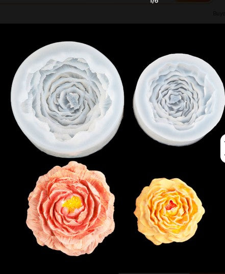 3D Peony Flower Silicone Candle Mold