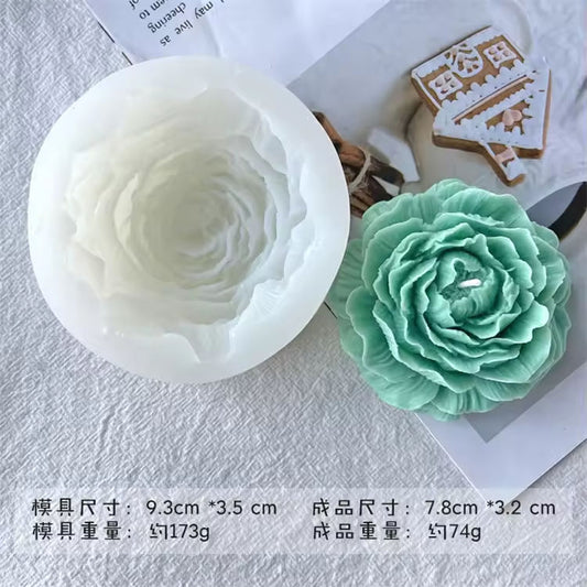 3D Peony Flower Silicone Candle Mold