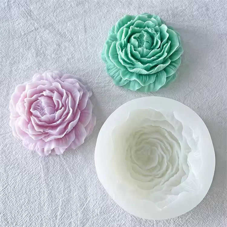 3D Peony Flower Silicone Candle Mold