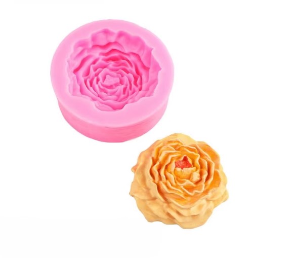 Small Peony Flower Candle Silicone Mold