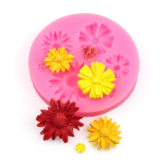 5 in 1 Chrysanthemum Flower Silicone Mold