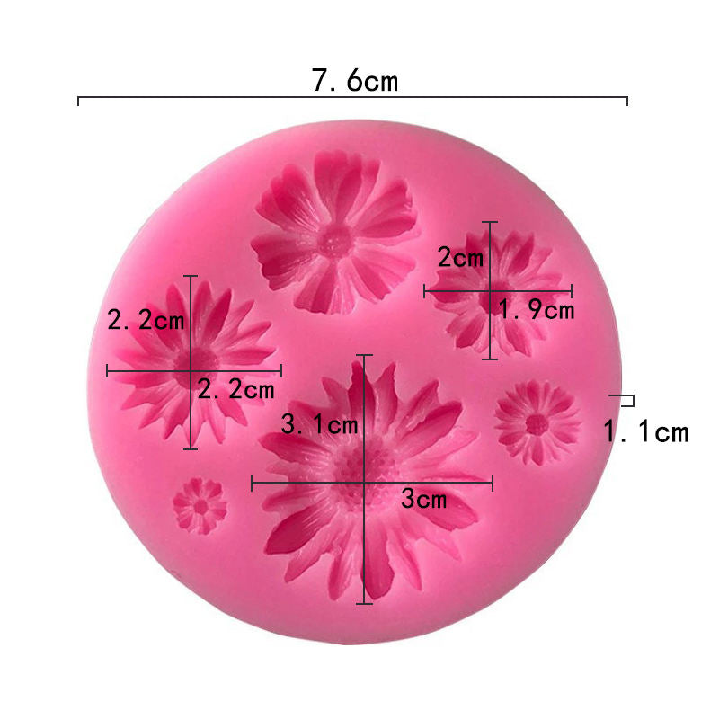 5 in 1 Chrysanthemum Flower Silicone Mold
