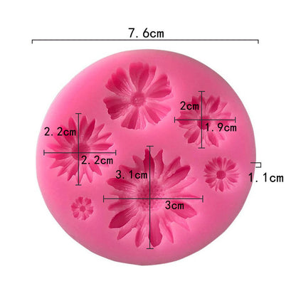 5 in 1 Chrysanthemum Flower Silicone Mold
