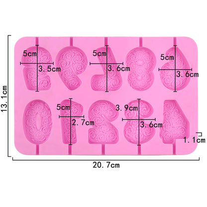 0-9 Number Silicone Mold for Cakes & Resin