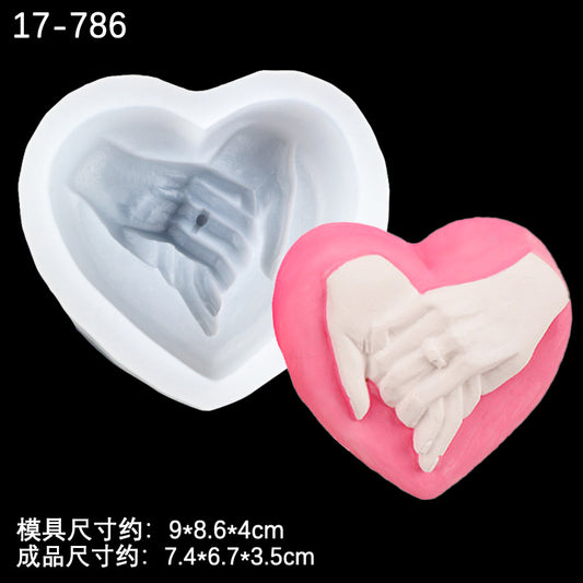 Heart Holding Hands Silicone Mold