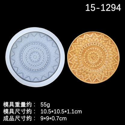 Round Pattern Coaster Silicone Mold