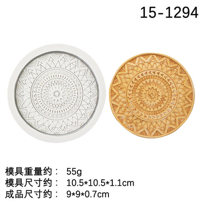 Round Pattern Coaster Silicone Mold