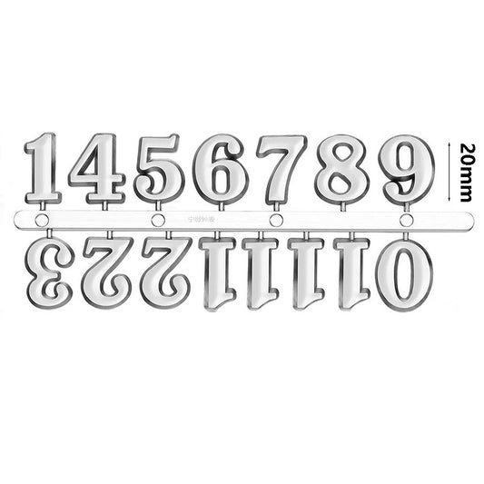 2CM Silver Arabic Numerals for Resin Wall Clocks