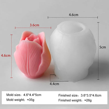 Mold Handmade Scented Candle Plaster Resin DIY Flowers Tulip Silicone  Molds Homemade Cookies Chocolate Candy Baking Tool