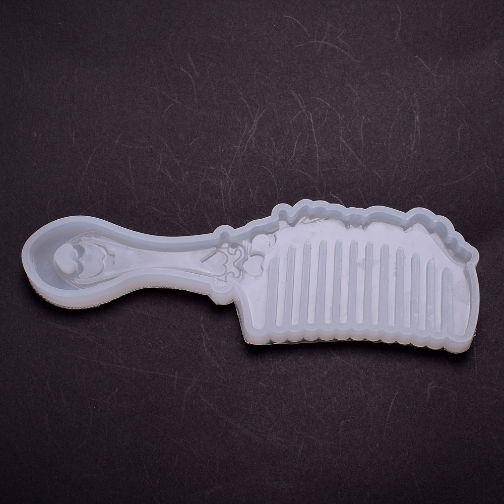 1 Piece Comb Mirror Mold Comb with Handle for Epoxy Resin Molds DIY Handmade Mirror Crystal Fondant Cake Decoration
