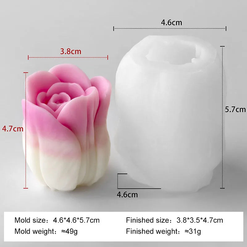 Mold Handmade Scented Candle Plaster Resin DIY Flowers Tulip Silicone  Molds Homemade Cookies Chocolate Candy Baking Tool