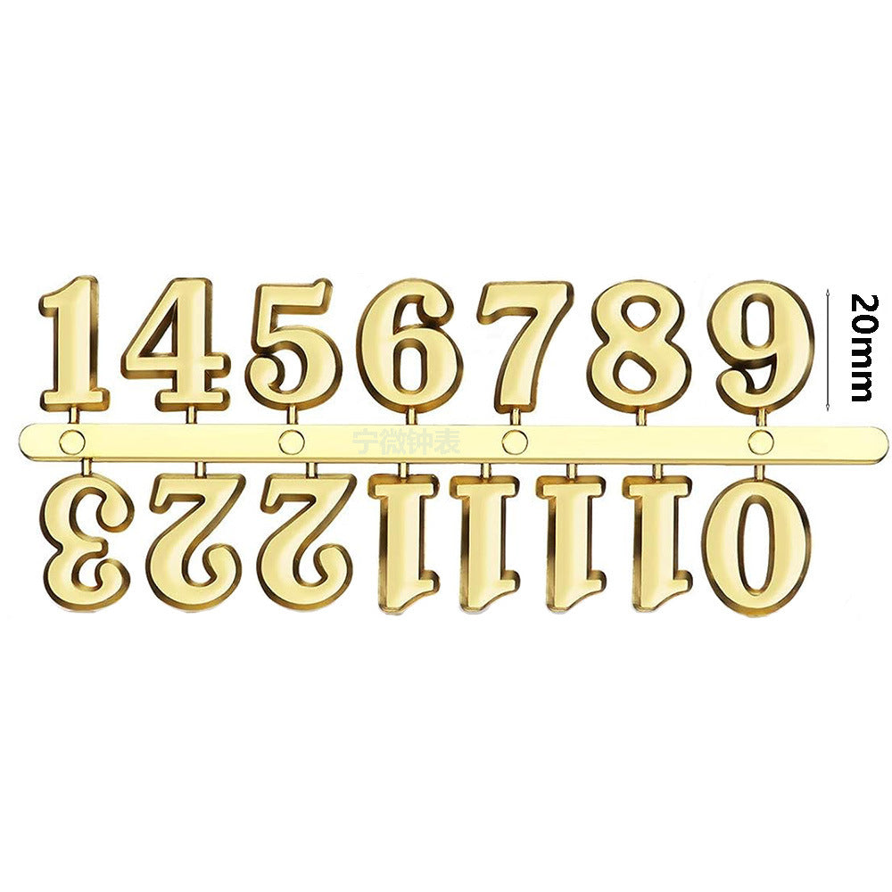 2CM Gold Arabia Numerals for Wall Clocks Ideal for Epoxy Resin Art DIY Projects