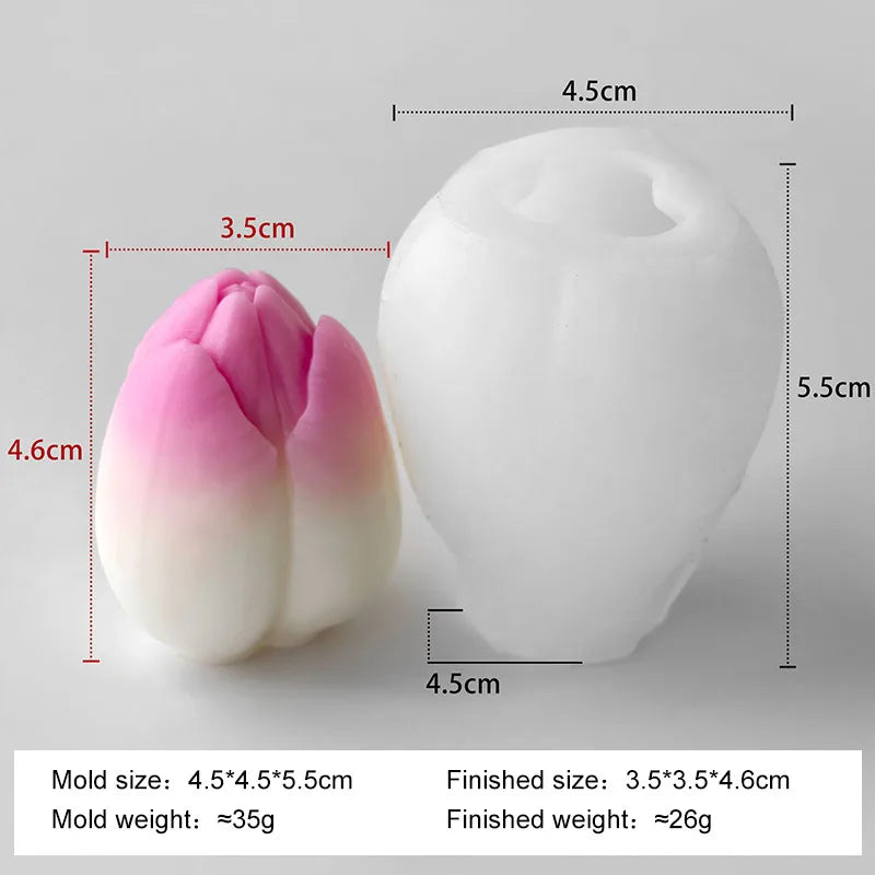 Mold Handmade Scented Candle Plaster Resin DIY Flowers Tulip Silicone  Molds Homemade Cookies Chocolate Candy Baking Tool