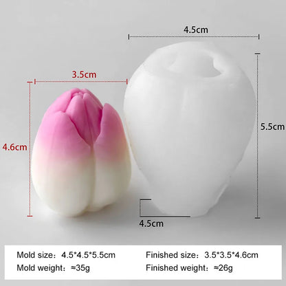 Mold Handmade Scented Candle Plaster Resin DIY Flowers Tulip Silicone  Molds Homemade Cookies Chocolate Candy Baking Tool