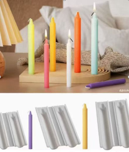 Straight Long Candle Mold Irregular Shape Twist Pattern Scented Candle Silicone Molds