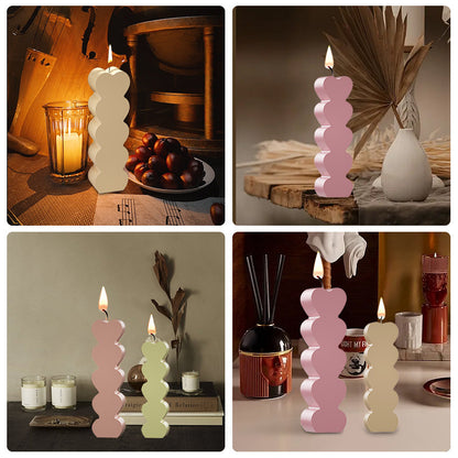 Five Steps Candle Mold Love Heart shape Slicone Molds for Epoxy Resin Art Craft DIY Projects