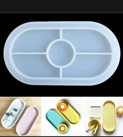 Trinket Tray Mold for resin Art Oval tray Mold for Resin Art Silicone Tray Molds Cement Concrete Tray Molds Resin Crafts