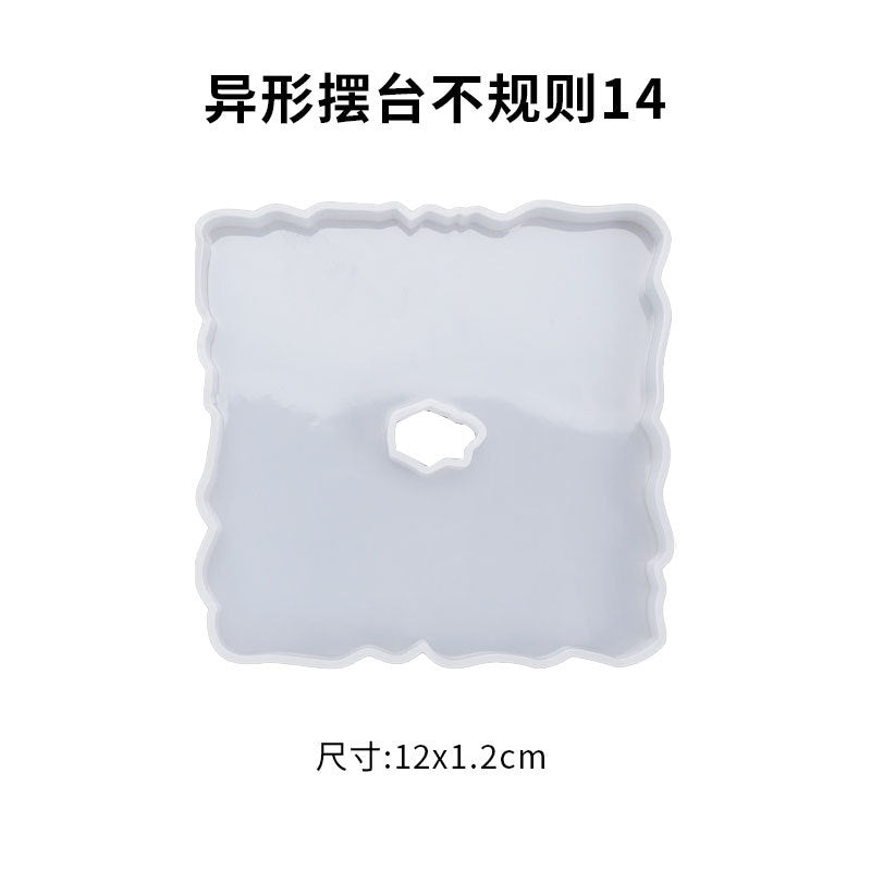 Rectangular Coaster Tray Irregular wave Shaped Coasters Silicone Mold Drop Glue DIY Resin tray Molds