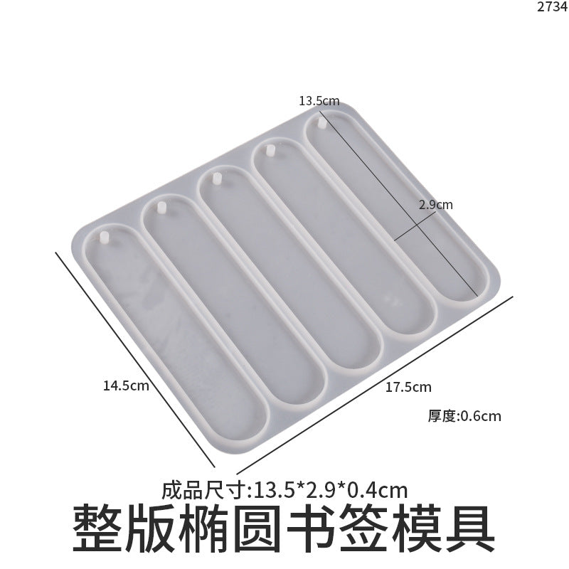 Bookmark Tag Mirror Rectangle Oval Full Edition DIY Crystal Drop Glue Resin Pendant Silicone Molds