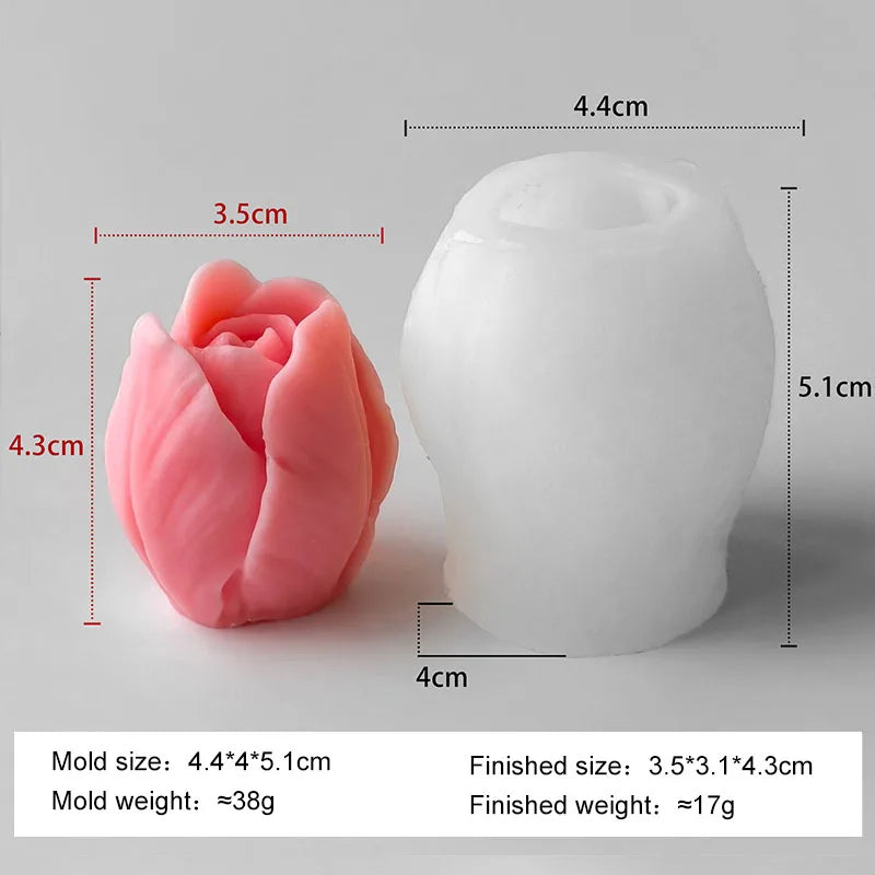 Mold Handmade Scented Candle Plaster Resin DIY Flowers Tulip Silicone  Molds Homemade Cookies Chocolate Candy Baking Tool