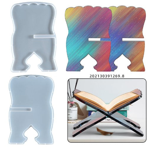 Rail Silicone Mold Abrasive Reading Book Shelf Stand Conventional Rehal Molds