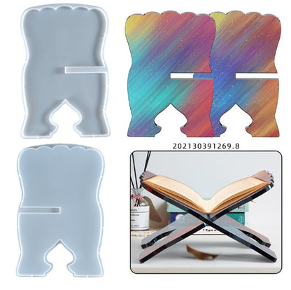 Rail Silicone Mold Abrasive Reading Book Shelf Stand Conventional Rehal Molds