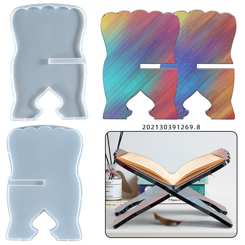 1Pcs Rehal Mold Crystal Rail Reading bookshelf piano stand silicone mold epoxy mold resin abrasive tool wholesale