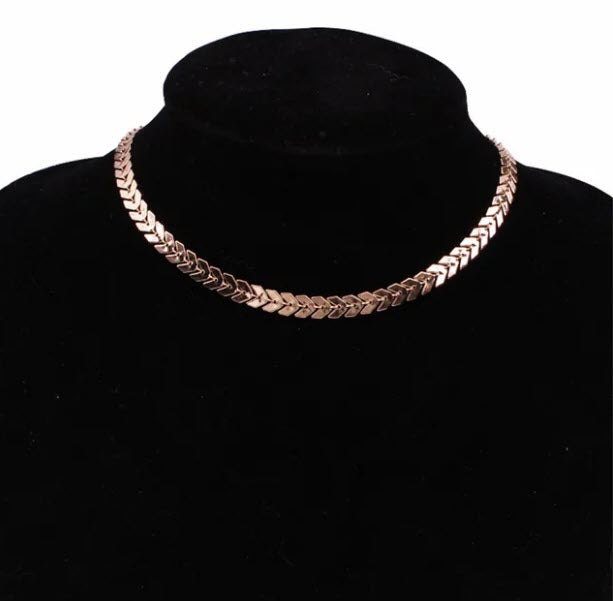 Fashion Choker Necklace Fish Bone Chain Choker Plated for Women Girls Gift
