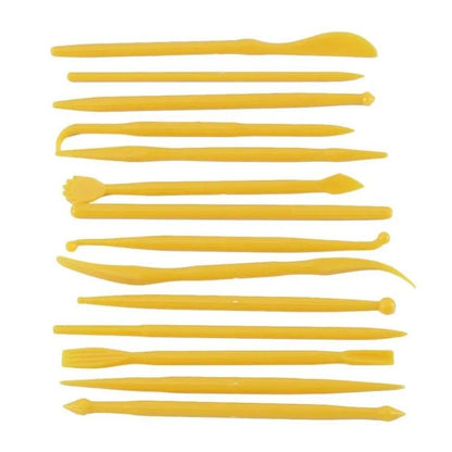 Mini 14 Piece Sugar Art Sculpting Tool Set Plastic Clay Soft Pottery Carving Pen Baking Decoration Craft Home Use Cake Tools