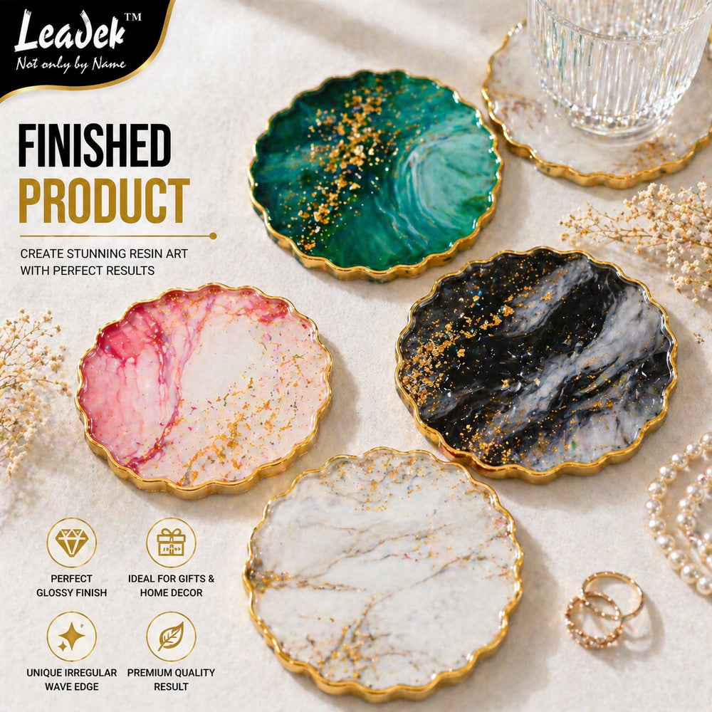 5 Inch Irregular Round Coaster Silicone Resin Coaster Mold Epoxy Geode Agate Coaster Mold Wave Edge Cup Mat Mold DIY Resin Art Mold