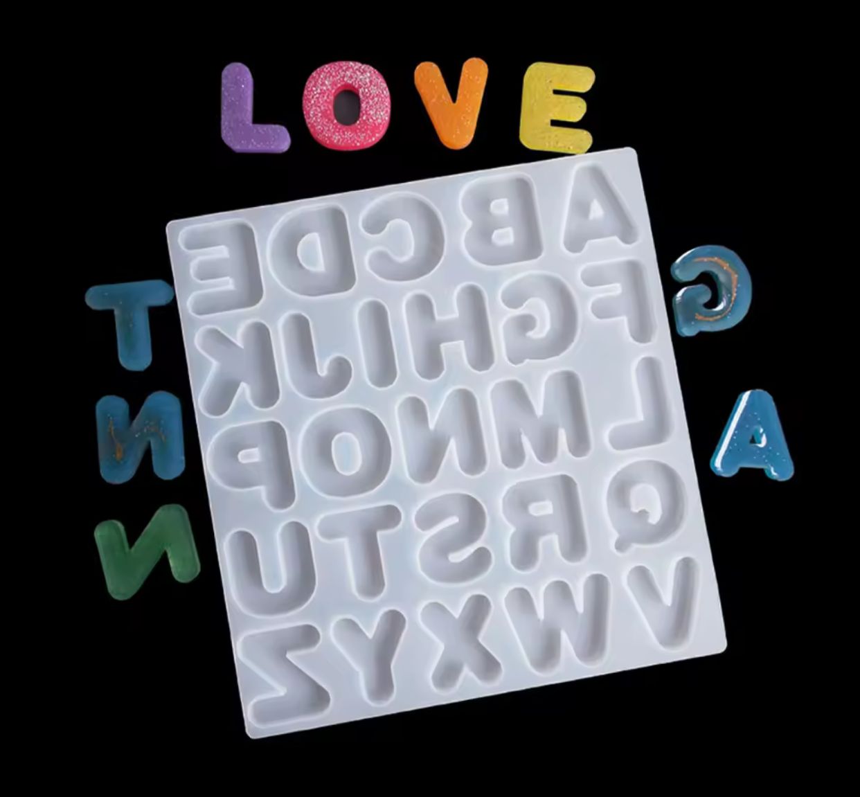 Letter Keychain Silicone Mold DIY Alphabet Crystal Epoxy Resin Mold Earring Pendant Decorative Jewelry Handicrafts