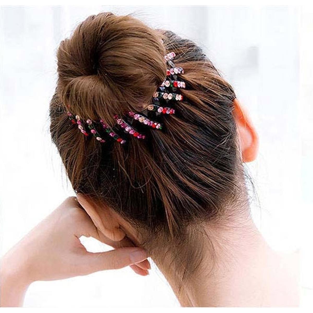 Crystal Hair Clips for Girls Rhinestones Ponytail Holder Hair Claw Hair Accessories Women Ball Head Headwear Hairpin Cli