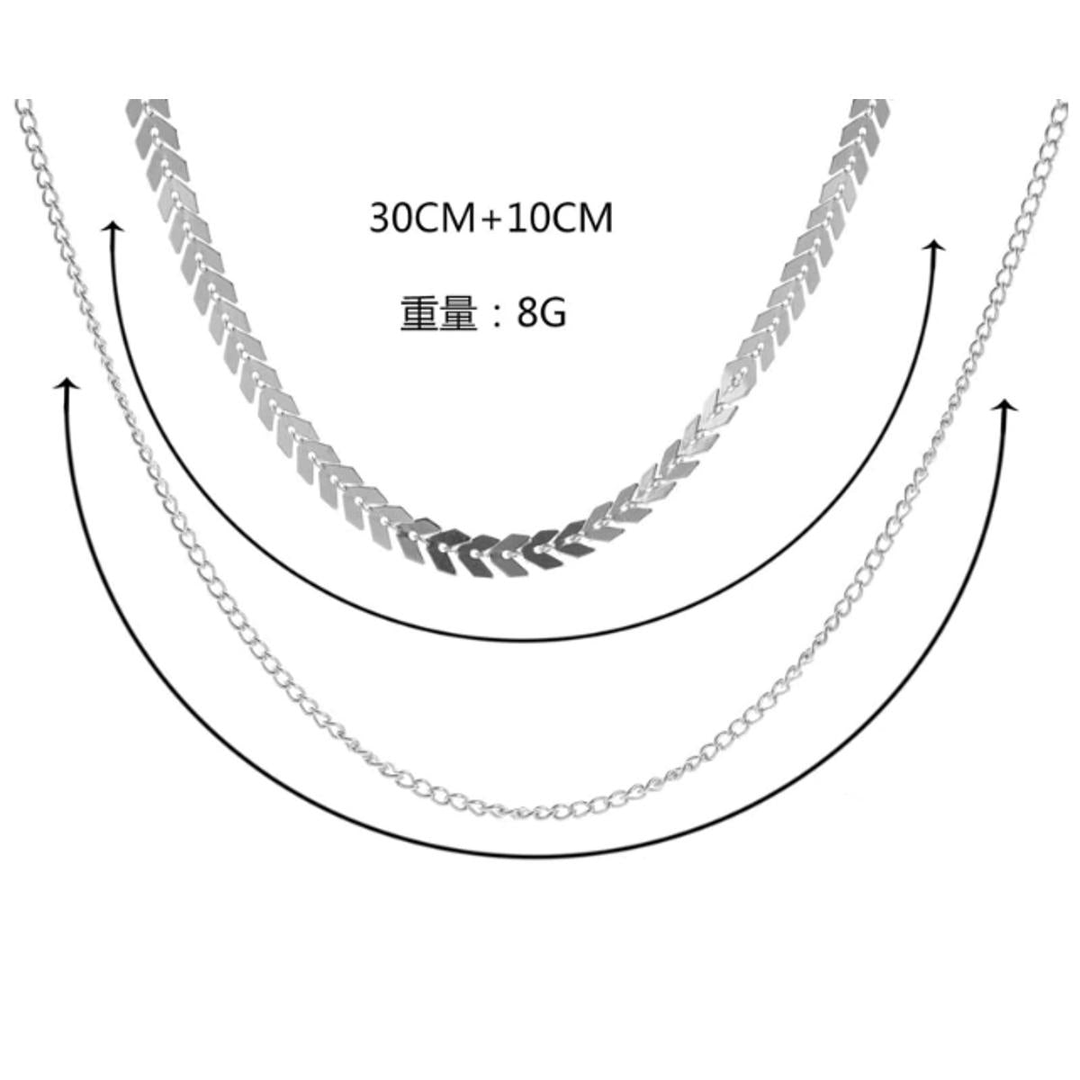 Zig zag Fishbone Airplane Shape Chain Choker Two Layers Necklaces Gold Color Necklace Fashion Flat Chain Fashion jewelry