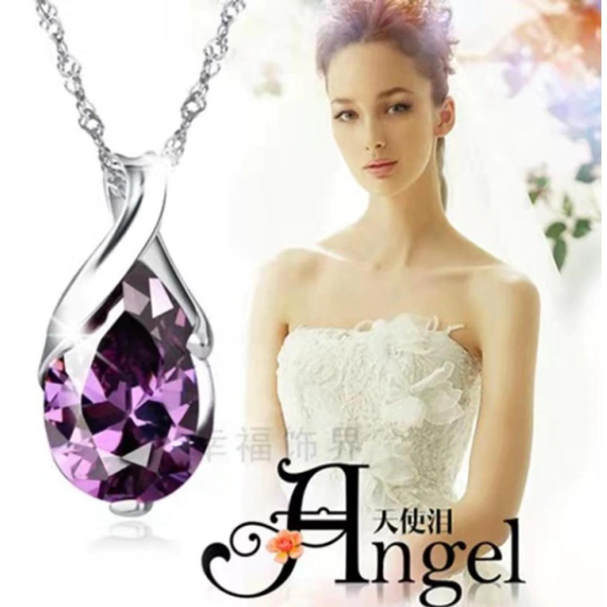 Cute Stone Purple Pendant Necklace for Girls Stylish Necklace for women Fashion Jewelry