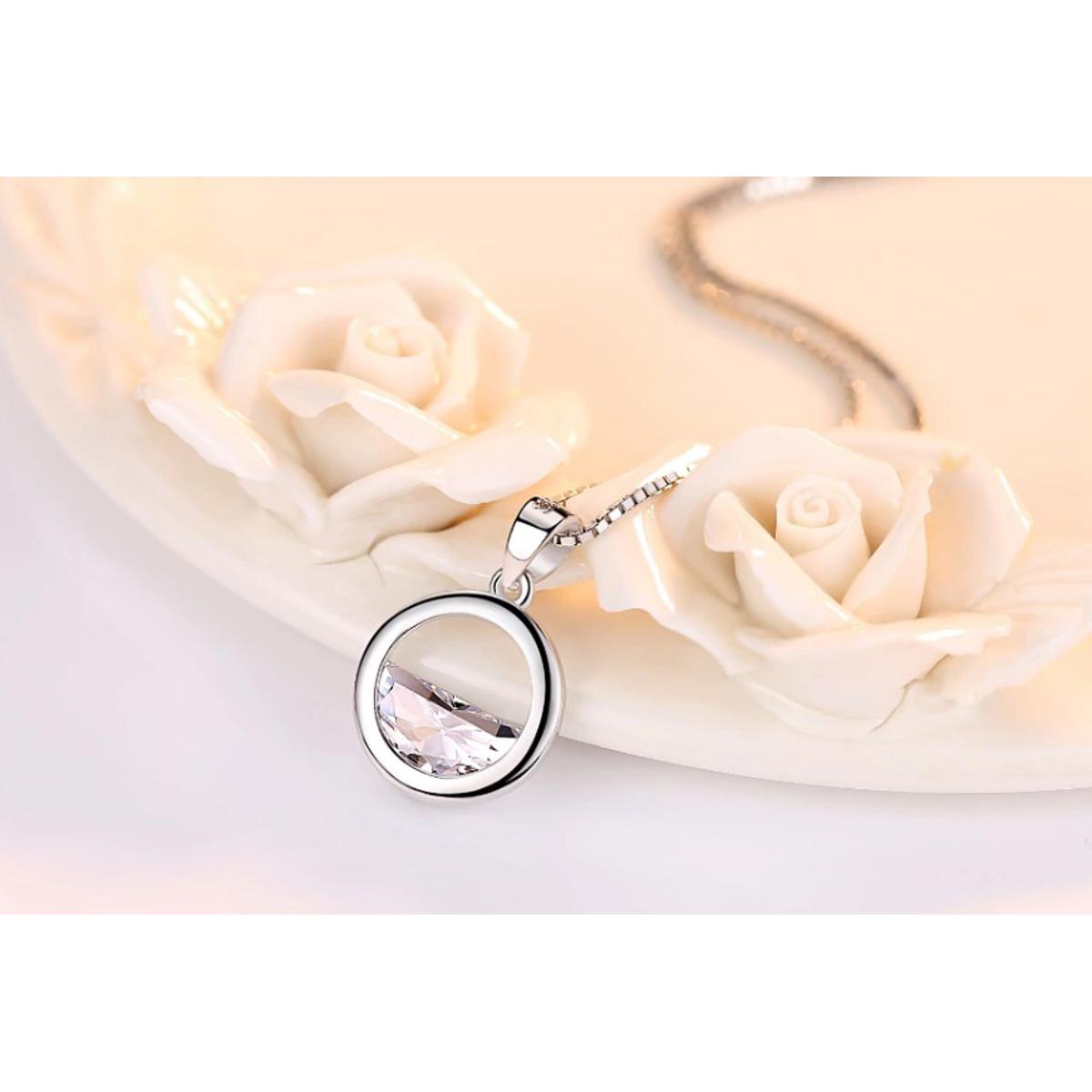 NEHZY 925 sterling silver women's fashion jewelry crystal zircon round necklace long 45CM