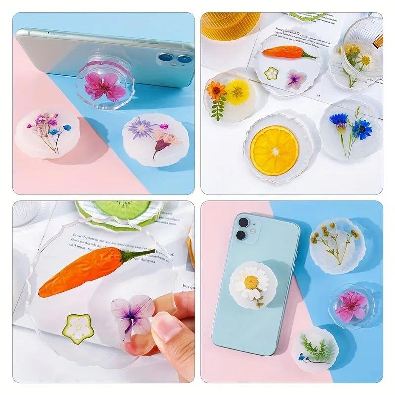 2 specifications: A set of 8 irregular coaster silicone mold; B set of 15 small circular grip mold, circular keychain mold, magn
