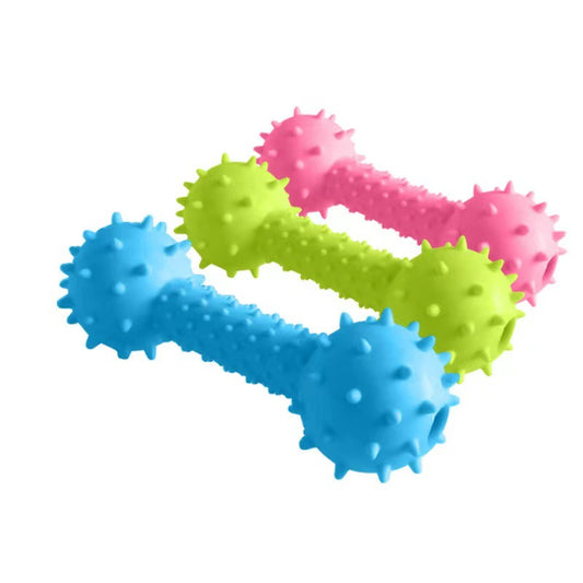 1 Piece Dog Dumbell with Bell Sound Soft Toy for Pets