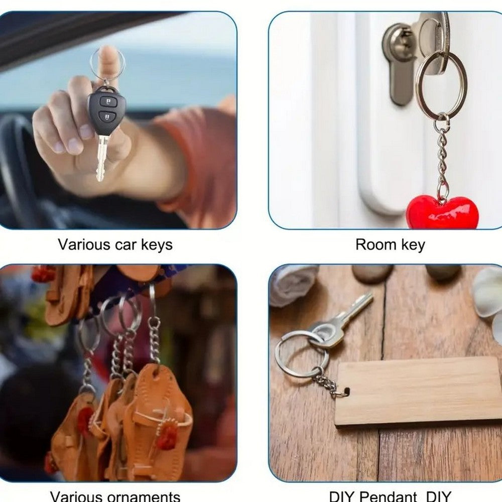 25MM Flat Metal Keychain Rings with Jump Rings Ideal for Resin Art & DIY Keychains