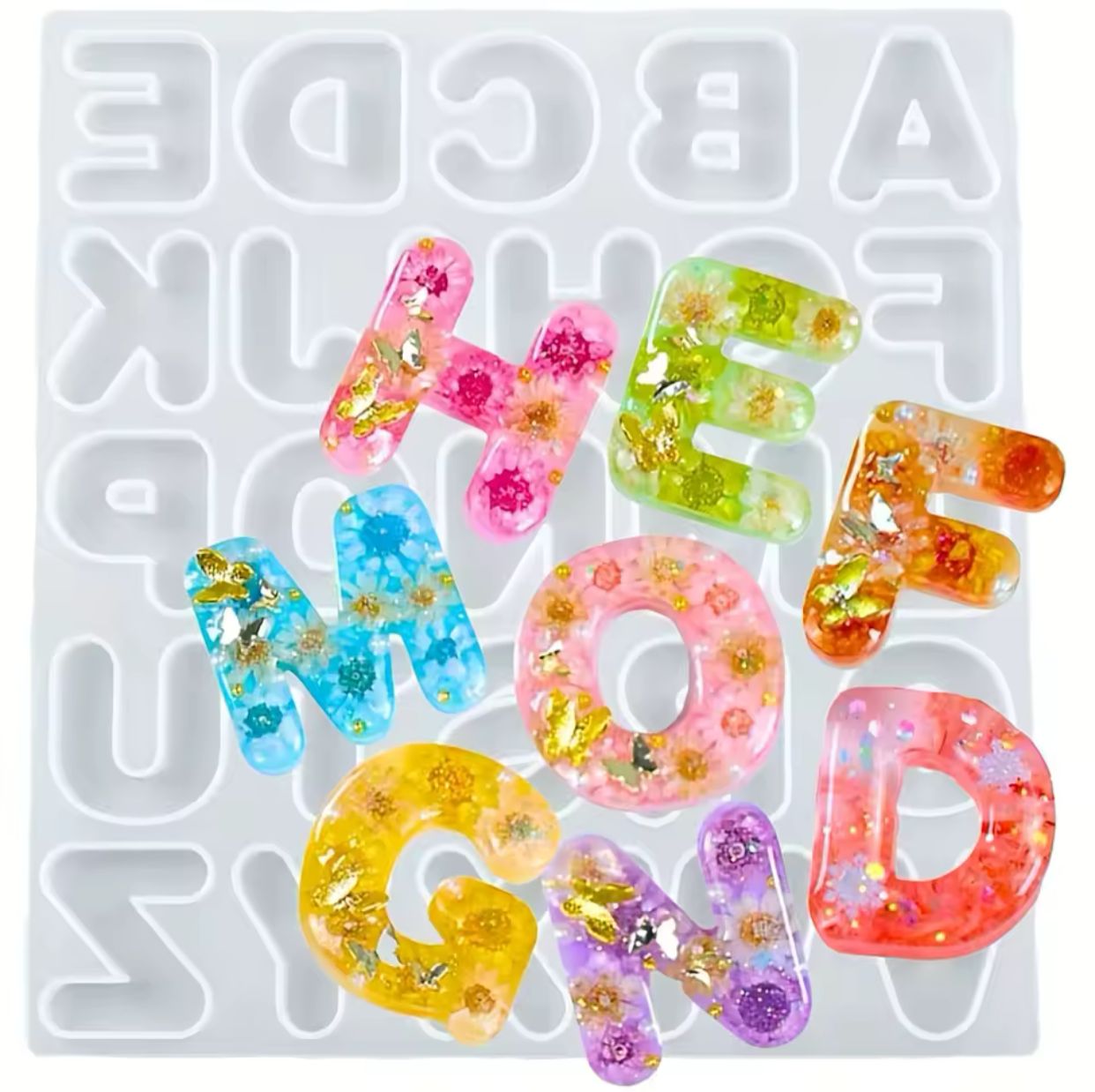 Letter Keychain Silicone Mold DIY Alphabet Crystal Epoxy Resin Mold Earring Pendant Decorative Jewelry Handicrafts