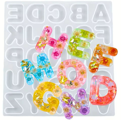 Letter Keychain Silicone Mold DIY Alphabet Crystal Epoxy Resin Mold Earring Pendant Decorative Jewelry Handicrafts